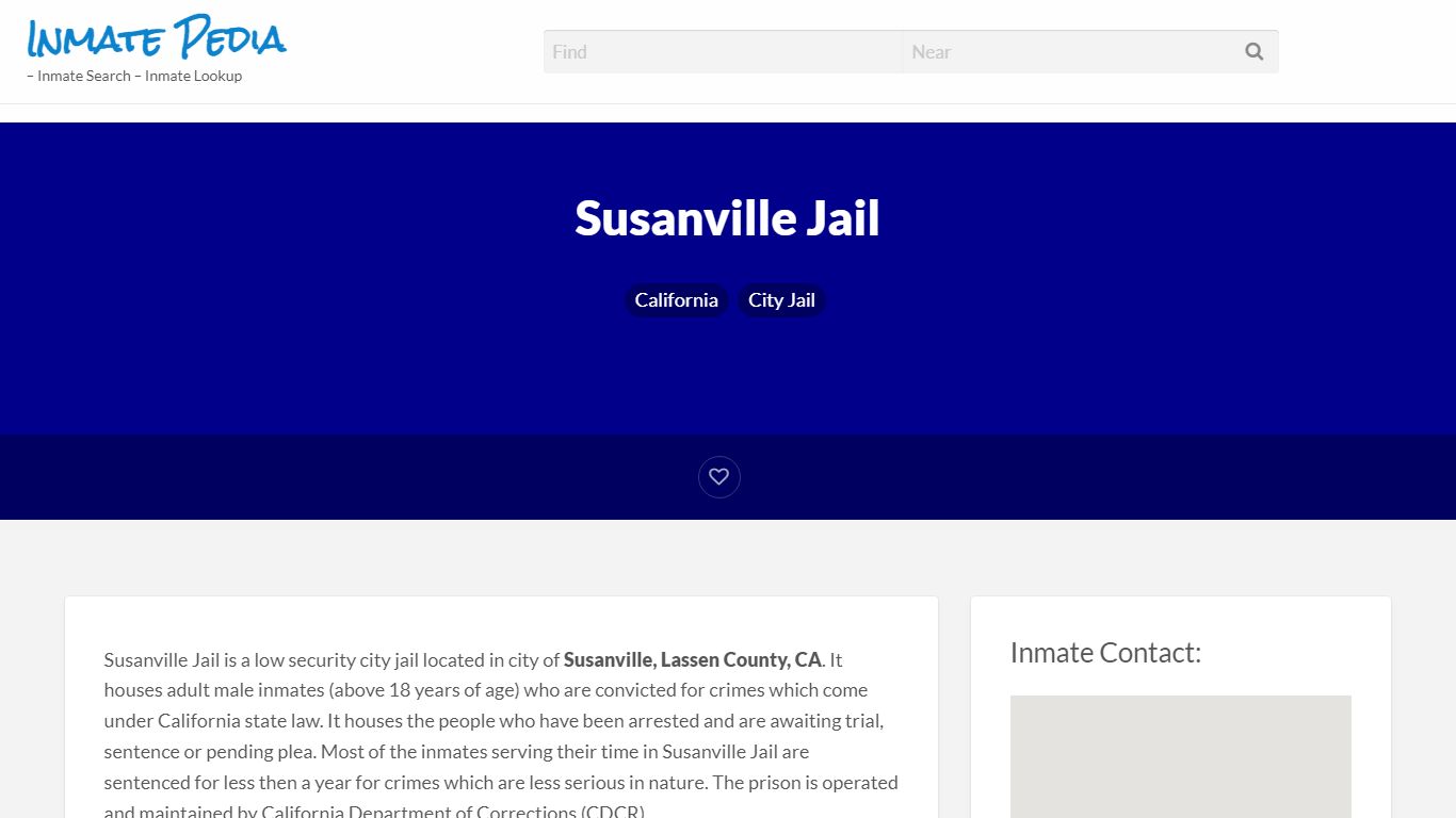Susanville Jail – Inmate Pedia – Inmate Search – Inmate Lookup